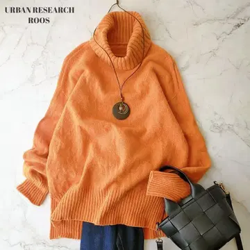 어반리서치 로쏘 오렌지 터틀넥 울 스웨터 울 100%
