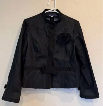 새상품급 M'S GRACY 엠즈 그레이시 데님풍 자켓 코사지