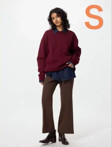 [ 새상품 ] UNIQLO 스마트 플레어 팬츠 S 사이즈 다크 브라운