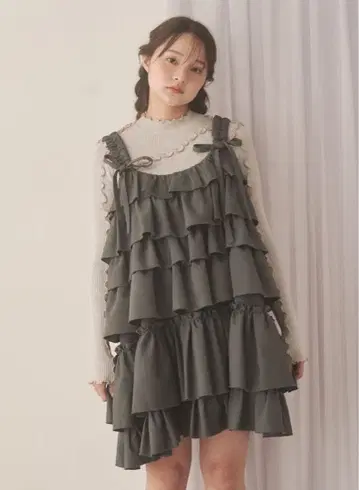 merry jenny 프릴 그레이 원피스