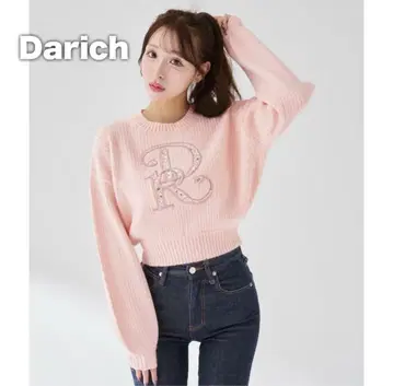 택 포함 다리치 darich DR 비쥬 볼륨 리브 니트탑