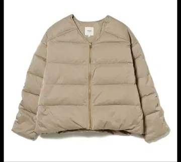 BEAMS HEART 노카라 다운 자켓 베이지 M 빔즈