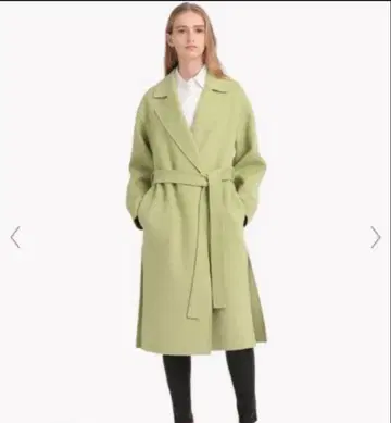 (얼룩 있음) Theory 라임 그린 롱 코트 야노 미키코 착용