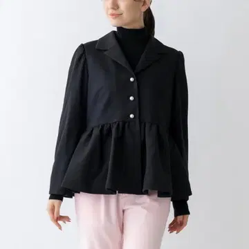 [ sono ] 모이스티 레이디 자켓 페플럼 펄 포멀 네이비