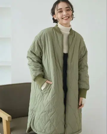 anchic 안쪽 보아 다이아 퀼팅 롱 코트 / 경량 따뜻함