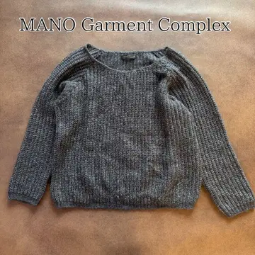 MANO Garment Complex 니트 블랙 둥근 카라 오샤레 루즈핏