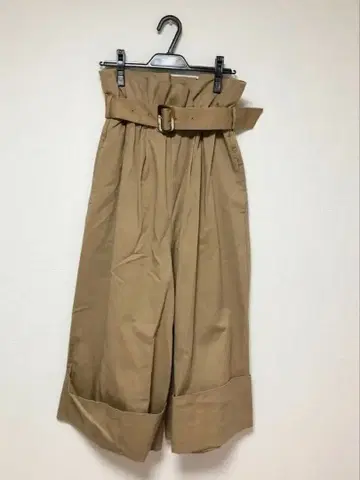 Ray BEAMS 베이지 와이드 팬츠 벨트 포함