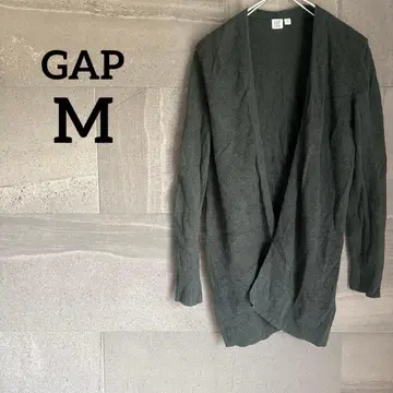 GAP [ M ] 다크 그린 니트 롱 가디건 갭 심플