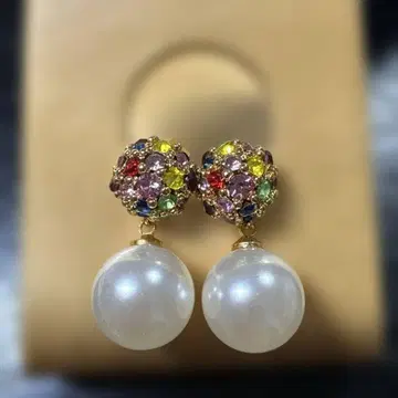 컬러 스톤 x 진주풍 귀걸이