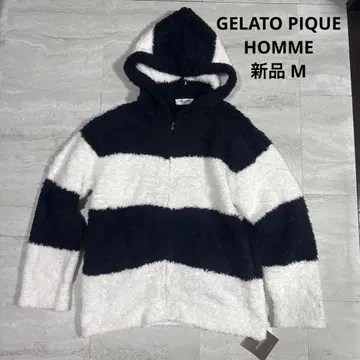 새상품 M GELATO PIQUE HOMME 보더 후드티 네이비