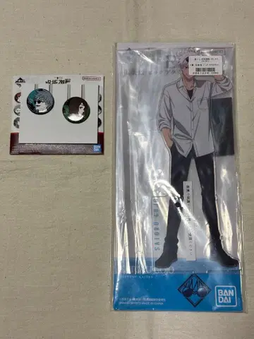 제일복권 주술회전 고죠 사토루 E상 빅 아크릴 스탠드 L상 캔뱃지 세트