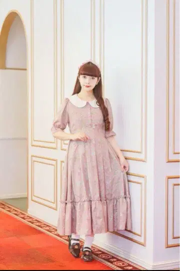 시마무라 아오키 미사코 시마미사 니나스 롱 원피스 핑크 S