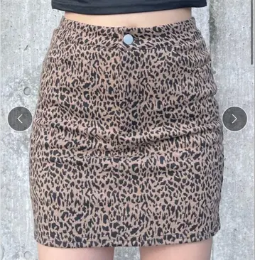 레오파드 미니 스커트