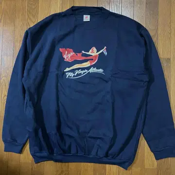 Virgin Atlantic 항공 맨투맨 트레이닝복 L/XL 네이비
