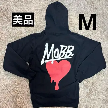 MOBB. 블랙 후드 부착 후드티 새상품급 [ M ]