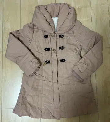 핑크 다운 자켓 LL 사이즈 후드 부착