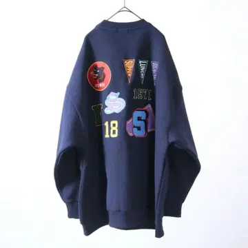 거의 새상품 [ FUNALIVE ] 와펜 헤비웨이트 맨투맨 속기모