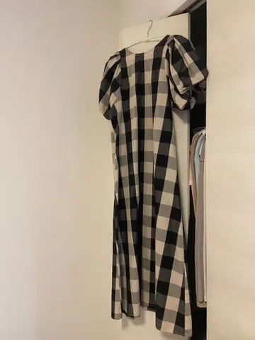 prose verse 체크 무늬 퍼프 슬리브 원피스