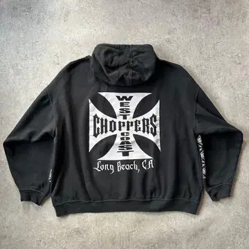 00s 웨스트 코스트 초퍼스 후드티/후디 소매 프린트 y2k