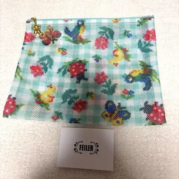 FEILER 하이디 체크 메쉬 파우치 대