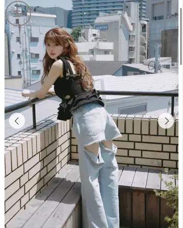 randy 비쥬 백컷 와이드 데님