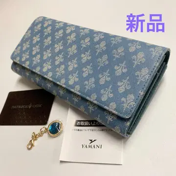 [ 새상품 ] 패트릭 콕스 덮개형 장지갑 데님 프린트 가죽 데님색