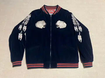 HOUSTON 휴스턴 벨벳 화이트 베어 스카잔 네이비