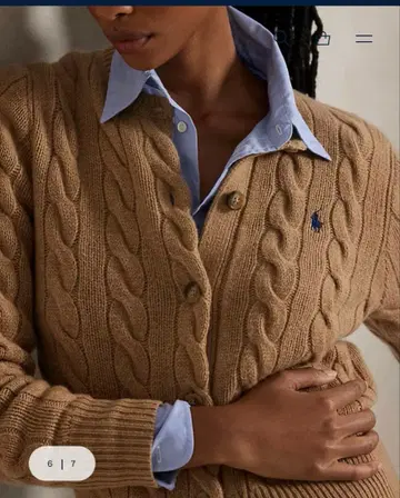 폴로 랄프로렌 케이블 니트 울 캐시미어 가디건