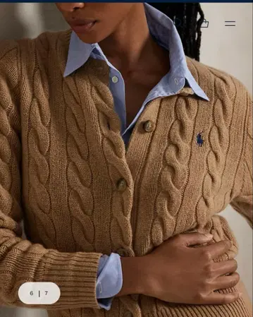 폴로 랄프로렌 케이블 니트 울 캐시미어 가디건