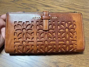 genten 컷워크 L자형 지퍼 장지갑