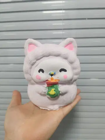 고양이 모양 저금통 핑크