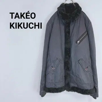 다케오 키쿠치 [ M ] 퍼 자켓 에코 퍼 월드 안감 보들보들 지퍼