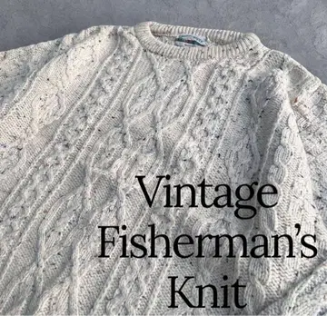 90s 아일랜드제 피셔맨 니트 아란 멜란지 vintage
