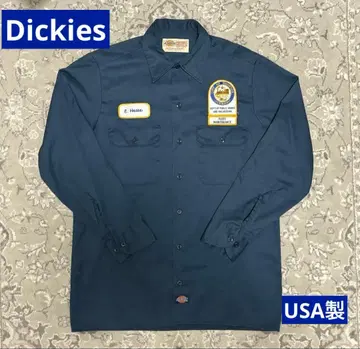[ Dickies ] 90s USA제 워크 셔츠 Houston 기업 와펜