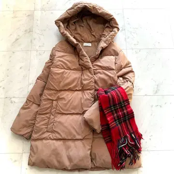새상품급 플라스테 미들 다운 다운 코트 카멜 M