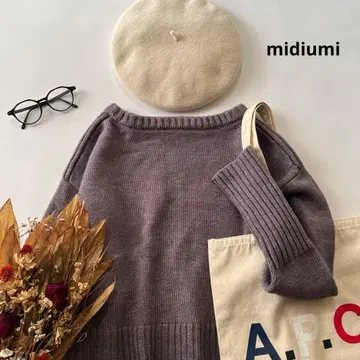 b1808* 미디움 보트넥 울 혼방 니트 풀오버