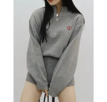 EVRIS 원포인트 로고 니트 올인원