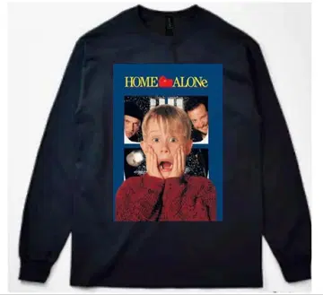 미사용 새상품 90s 영화 '나 홀로 집에' 긴팔 티셔츠/화이트