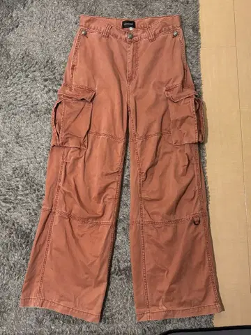 m.p studio 레드 카고 팬츠 와이드