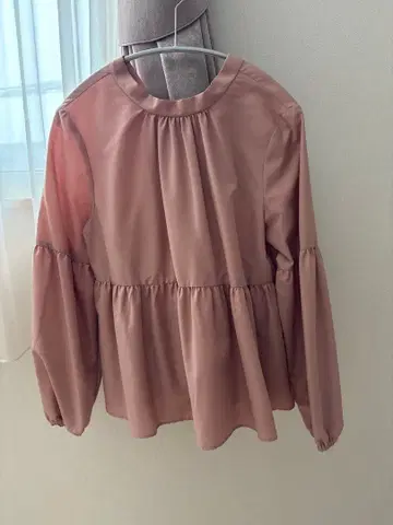 UNITED ARROWS GREEN LABEL 더스티 핑크 긴팔 블라우스