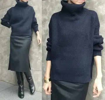 라빠르망 il by Saori Komatsu 하이넥 볼륨 니트