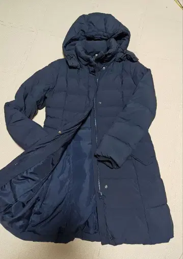 무인양품 후드 부착 롱 다운 코트 M 네이비 여성용 아우터