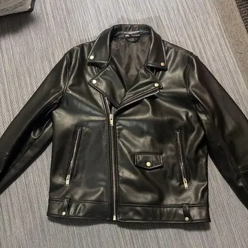 ZARA 블랙 레더 라이더 자켓 XL