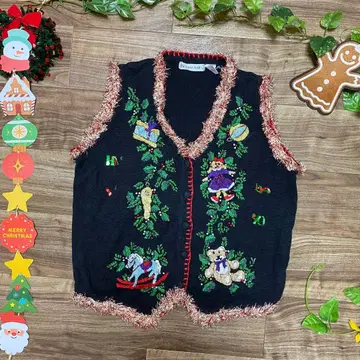 크리스마스 니트 베스트 빈티지