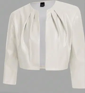 화이트 테일러드 자켓 인조 가죽