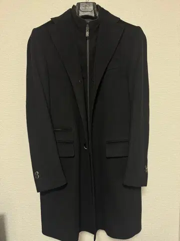 [새상품급] 꼬르넬리아니 체스터 코트 블랙 44 이탈리아제