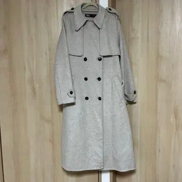 ZARA 베이지 더블 브레스트 트렌치코트