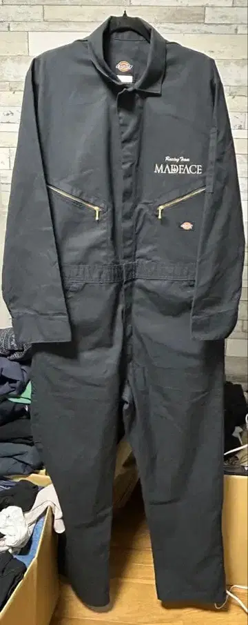 Dickies 블랙 오버롤 MADEFACE