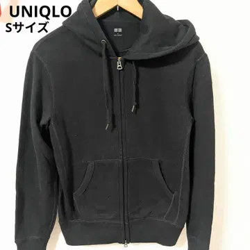 새상품급 UNIQLO 유니클로 더블 지퍼 후드티 후드 부착 블랙