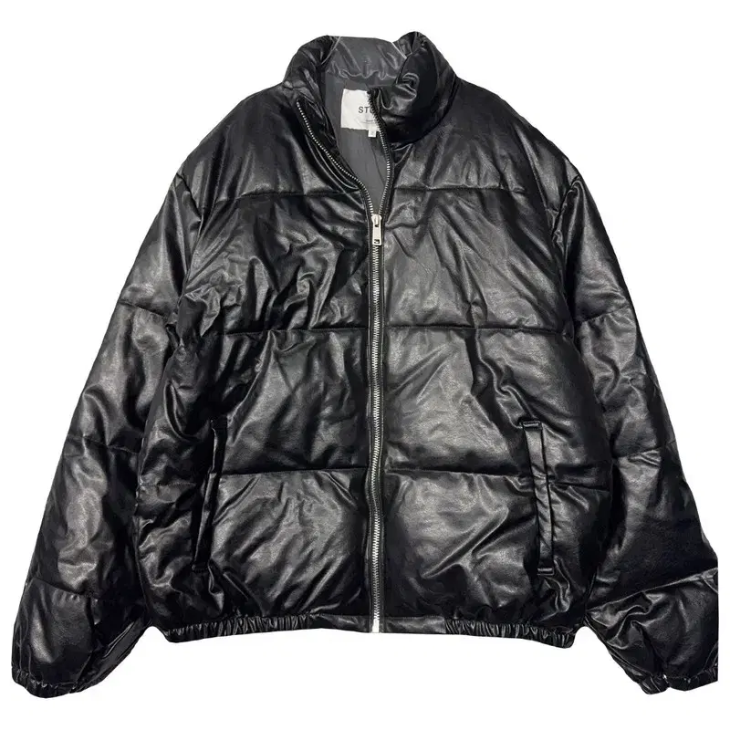 Vintage Glossy Faux Leather Puffer Padding XL